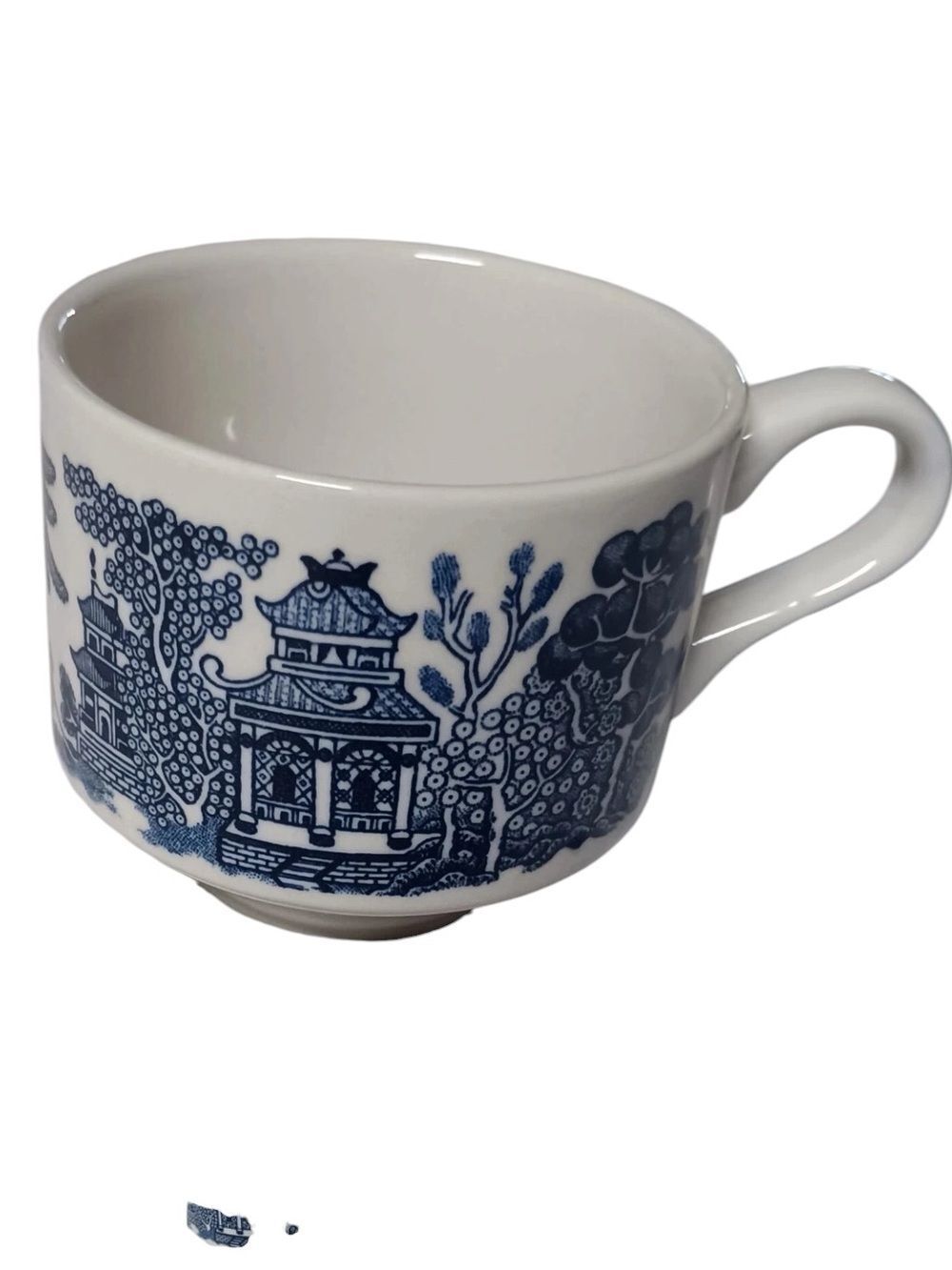 Vintage Blue Willow Porcelain Teacup - Classic Blue Pattern
